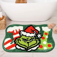 Detailed information about the product Christmas Bathroom Rugs, Green Christmas Rug for Bathroom Decor, Xmas Bath Mat, Soft Non Slip Washable Bath Rug