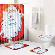 Detailed information about the product Christmas Bathroom Sets Decorations (Toilet Seat Cover Non-Slip Bath Mat Set/Rugs Shower Curtain) Christmas Bathroom Sets Decor With Merry Christmas.