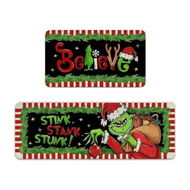 Detailed information about the product Christmas Believe Kitchen Rugs Set of 2, Xmas Gifts Green Kitchen Mats Decor, Red White Stripes Holiday Door Mat Home Decorations 40*120cm+40*60cm