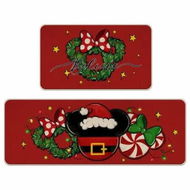 Detailed information about the product Christmas Believe Santa Red Kitchen Rugs Set of 2,Xmas Wreath Peppermint Candy Kitchen Mats Decor,Holiday Floor Door Mat Home Decorations