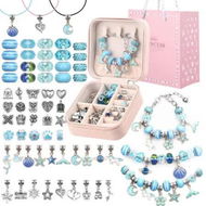 Detailed information about the product Christmas Bracelet Making Kit,66PCs Charm Bracelets Kit with Jewelry Box,Jewelry Charms,Bracelets for DIY Craft,Christmas Jewelry Gift Color blue