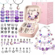 Detailed information about the product Christmas Bracelet Making Kit,66PCs Charm Bracelets Kit with Jewelry Box,Jewelry Charms,Bracelets for DIY Craft,Christmas Jewelry Gift Color Purple
