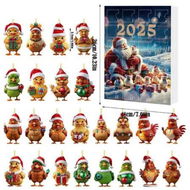 Detailed information about the product Christmas Calendar Countdown, 2D Acrylic Chicken Pendant with 24 Compartments, Fun Chicken Ornament for Xmas Tree, Home and Party Decoration