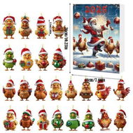 Detailed information about the product Christmas Calendar Countdown, 2D Acrylic Chicken Pendant with 24 Compartments, Fun Chicken Ornament for Xmas Tree, Home and Party Decoration