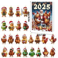 Detailed information about the product Christmas Calendar Countdown, 2D Acrylic Chicken Pendant with 24 Compartments, Fun Chicken Ornament for Xmas Tree, Home and Party Decoration
