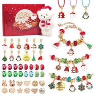 Detailed information about the product CHRISTMAS Charm Bracelet Making Kit DIY Jewelry Making Supplies with BEAR Beads, Pendant, Bracelets, Necklace Cords for Teens Girls