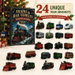 Christmas Countdown Vacation Calendar Advent, 24 Days of Train Themed Holiday Surprise, 24 Pcs 2D Flat Acrylic Christmas Tree Ornaments. Available at Crazy Sales for $14.95