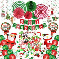 Detailed information about the product Christmas Decorations Balloon Arch Garland Kit Including Merry Christmas Banner Santa Claus Snowman Christmas Tree Stars