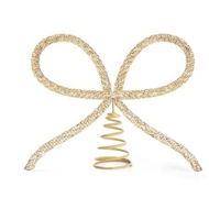 Detailed information about the product Christmas Decorations, Gold Glass Rhinestone Bow Tree Topper, Xmas Holiday Tree Top Decoration for Indoor Outdoor Home Room Party, Golden