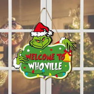 Detailed information about the product Christmas Decorations Hanging Signs, Merry Grinchmas Welcome to Whoville Sign for Holiday Xmas Door Decor Grinch Signs