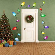 Detailed information about the product Christmas Decorations Light Bulb Wire Sticker Window Glass Living Room Bedroom Home Decoration Self Adhesive Wall Sticker