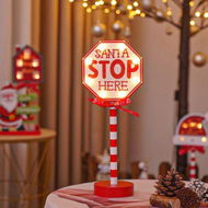 Detailed information about the product Christmas Decorations Santa Stop Here Sign Solar Pathway Lights Lighted Up Christmas Yard Stake for Xmas Party Landscape Patio Decor