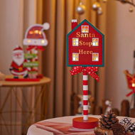 Detailed information about the product Christmas Decorations Santa Stop Here Sign Solar Pathway Lights Lighted Up Christmas Yard Stake for Xmas Party Landscape Patio Decor(House)