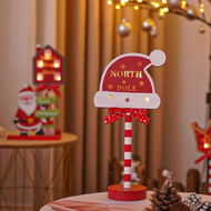 Detailed information about the product Christmas Decorations Santa Stop Here Sign Solar Pathway Lights Lighted Up Christmas Yard Stake for Xmas Party Landscape Patio Decor(Santa hat)