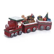 Detailed information about the product Christmas Decorations Train Ornaments Red Holiday Decor with Santa Resin Christmas Ornaments for Mantel Tabletop Shelf