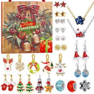 Detailed information about the product Christmas Decorations,Christmas Ornaments Gift Countdown Calendar Advent Necklace Blind Box Earrings Portable Gift Box Set