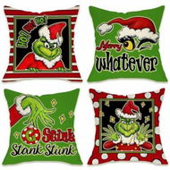 Detailed information about the product Christmas Decorative Throw Pillow Cover 18 x 18 Set of 4 Xmas Hat Winter Holiday Porch Patio Pillowcase Cushion Case Home Decor