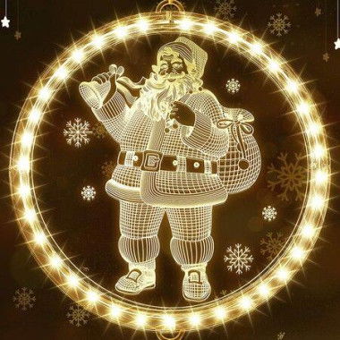 Christmas Decorative Window Light,LED 3D Hanging Lights Xmas Decor Windows Christmas Tree Decor Battery Operated String Light,Warm Light