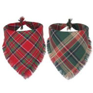 Detailed information about the product Christmas Dog Bandanas with Tassels Edges,Stylish Plaid Dog Christmas Scarf Bib,Multiple Sizes Offered,Plaid Bandanas for Medium Large Dogs (Large,Christmas)