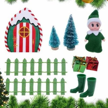 Christmas Dollhouse Set Miniature Elf Magical Door Kit Elf Gnome Garden Door Christmas Craft Set For Christmas Decoration