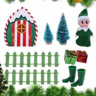 Detailed information about the product Christmas Dollhouse Set Miniature Elf Magical Door Kit Elf Gnome Garden Door Christmas Craft Set For Christmas Decoration