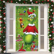 Detailed information about the product Christmas Door Cover Merry Grinch Christmas Banner Grinch Decorations Winter Decorations for Home Party