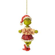 Detailed information about the product Christmas Dr Seuss Grinch Jim Shore Hanging Ornament Naughty Nice Sign 11.9cm Multicolour Festive Xmas Decoration Tree Keepsake