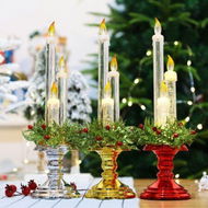 Detailed information about the product Christmas Electronic Candle/Santa Night Light. Perfect Valentines Day Halloween Birthday Or Bar Decoration. 10*36CM Gold.