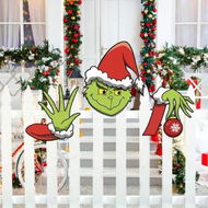 Detailed information about the product Christmas Fence Peeker Yard Garden Signs, Hand Hold Christmas Lights Wave Hello Christmas Fence Peekers Ornaments