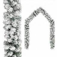 Detailed information about the product Christmas Garland with Flocked Snow Green 10 m PVC