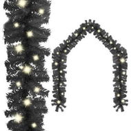 Detailed information about the product Christmas Garland With LED Lights 10 M Black