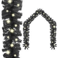 Detailed information about the product Christmas Garland With LED Lights 20 M Black