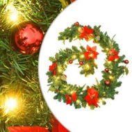 Detailed information about the product Christmas Garland With LED Lights Green 2.7m PVC.