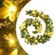 Detailed information about the product Christmas Garland With LED Lights Green 2.7m PVC.