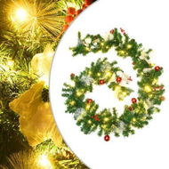 Detailed information about the product Christmas Garland With LED Lights Green 2.7m PVC.