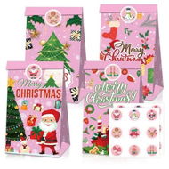 Detailed information about the product Christmas Gift Boxes Candy Box with Stickers Party Favor Mini Goody Bags Paper Gift Bag,Pink(12 Pieces,4 Styles)