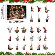 Detailed information about the product Christmas Gnome Advent Calendar 24 Days Christmas Countdown Calendars with 24 2D Acrylic Pendants Decoration For Christmas Tree Home Decoration