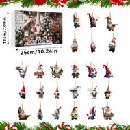 Detailed information about the product Christmas Gnome Advent Calendar 24 Days Christmas Countdown Calendars with 24 2D Acrylic Pendants Decoration For Christmas Tree Home Decoration