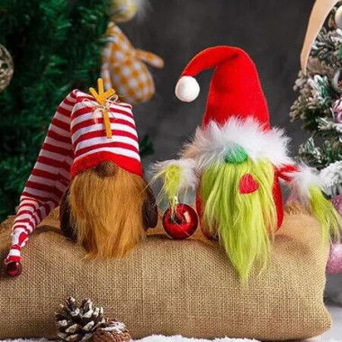 Christmas Gnomes Decorations 2 Pack Plush Gnomes Scandinavian Santa Elf Christmas Table Tiered Tray Ornament Christmas Decor Gifts
