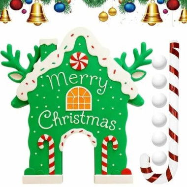 Christmas Golf Game Set With Candy Cane Club 6 Balls,Portable Golf Course Set,Christmas Golf Course Set,For Home Party Christmas Gift