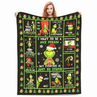 Detailed information about the product Christmas Grinch Blanket Flannel with Cartoon Anime Pattern Soft Throw Blanket for Couch,Sofa-150*200cm