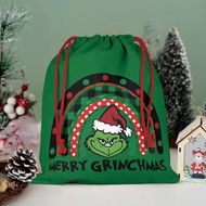 Detailed information about the product Christmas Grinch Gift Bags Reusable Christmas Double Sided Printed Treat Bags Present Wrap with Drawstring for Gift Birthday Christmas