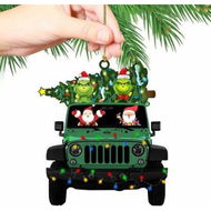 Detailed information about the product Christmas Grinch Ornament Family Truck Christmas Tree Ornaments Gift Decoration 3X3 Inches-Style A