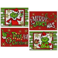 Detailed information about the product Christmas Grinch Placemats Set 4 Merry Xmas Dining Table Place Mats Kitchen Decor 30x45cm