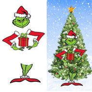 Detailed information about the product Christmas Grinch Tree Topper Decoration Large Size Cardboard Head Arms Legs Grinch Plugin For Christmas Party Home Decor