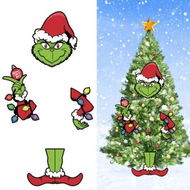 Detailed information about the product Christmas Grinch Tree Topper Decoration Large Size Cardboard Head Arms Legs Grinch Plugin For Christmas Party Home Decor