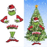 Detailed information about the product Christmas Grinch Tree Topper Decoration Large Size Cardboard Head Arms Legs Grinch Plugin For Christmas Party Home Decor