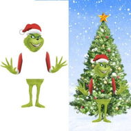 Detailed information about the product Christmas Grinch Tree Topper Decoration Large Size Cardboard Head Arms Legs Grinch Plugin For Christmas Party Home Decor