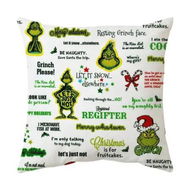 Detailed information about the product Christmas Grinchs Pillowcase Festive Decoration Sofa Bed Heads Pillow Pillowcase 45*45cm (Excluding Pillow Core)