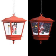 Detailed information about the product Christmas Hanging Lamp with LED Light and Santa Red 27x27x45 cm